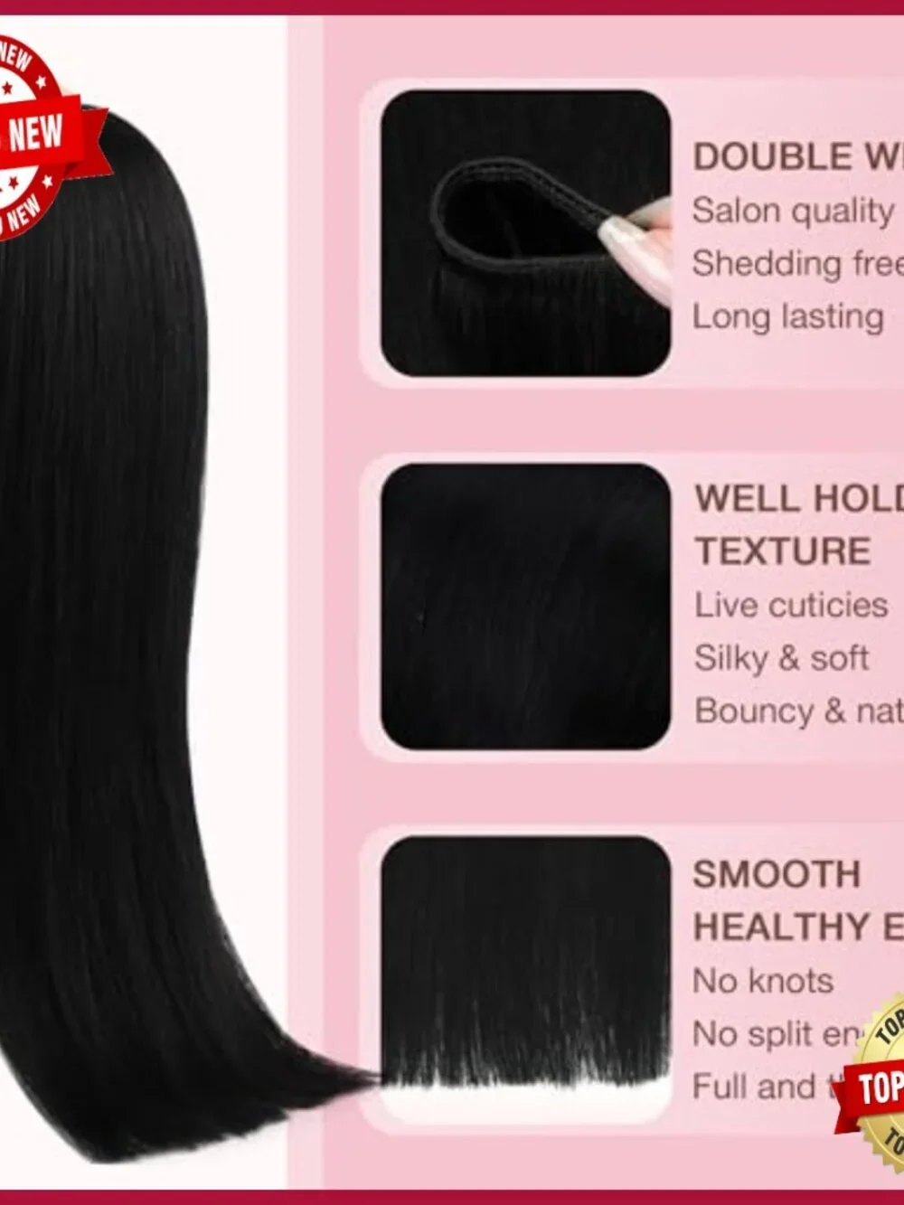 Real Human Hair Extensions 24 Inch 120g Straight Silky Weft Bundles